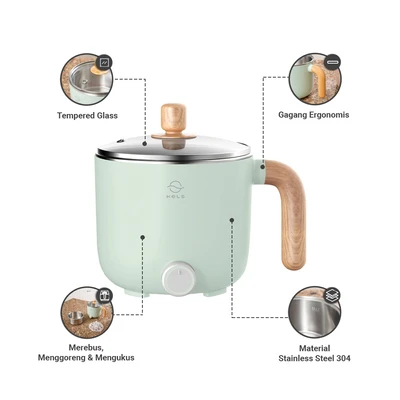 Gambar Kels Moku Panci Multi Cooker 1.2 Liter - Hijau Mint