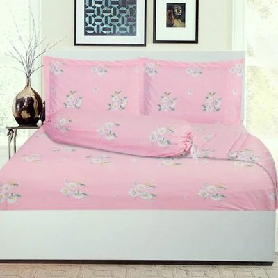 Gambar Sleeplite 180x200 cm Set 5 Pcs Seprai King Polyester Azalea - Pink