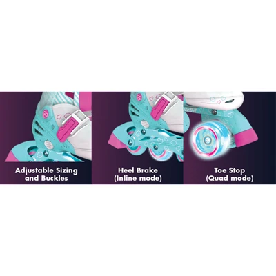 Gambar Neon Ukuran 30-33 Sepatu Roda Combo - Pink Teal