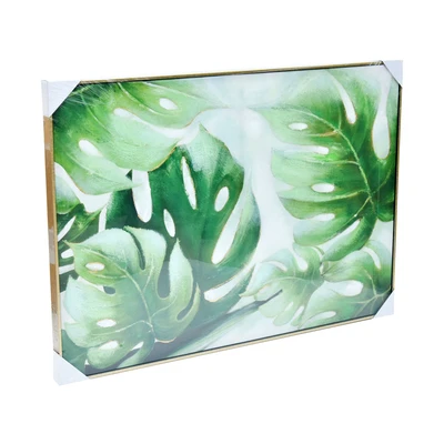 Gambar Informa Hiasan Dinding 70x100x3.5 Cm Canvas Art Monstera Leaf H8