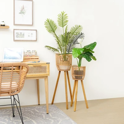 Gambar Informa Pot Tanaman Dengan Stand M6 Set 2 pcs - Krem