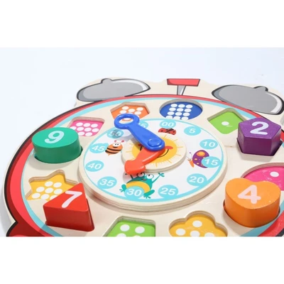 Gambar Top Bright Wooden Shape Sorting Clock