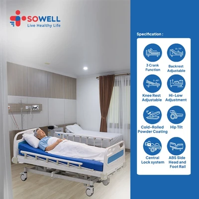Gambar Sowell Ranjang Rumah Sakit Manual 3 Fungsi Sbm301