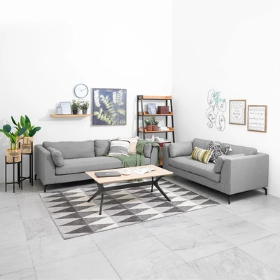 Gambar Nordia Idaho Sofa Fabric 3 Seater - Abu-Abu