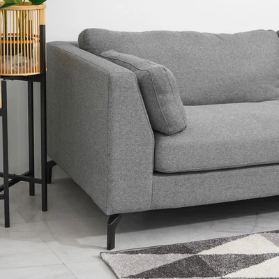 Gambar Nordia Idaho Sofa Fabric 3 Seater - Abu-Abu