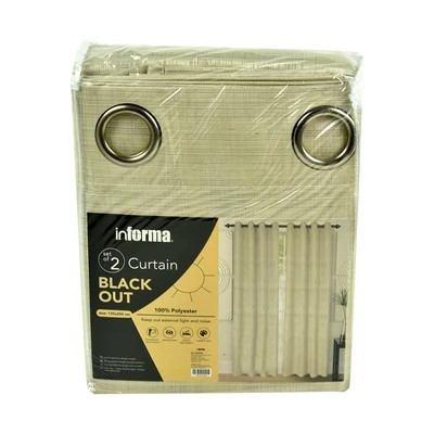 Gambar Informa Gorden Blackout Texture 135x250 cm Set 2 pcs - Krem
