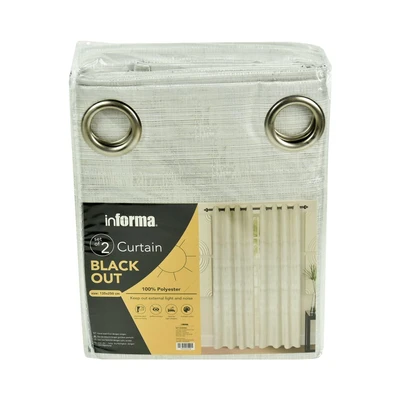Gambar Informa Gorden Blackout Texture 135x250 cm Set 2 pcs - Putih