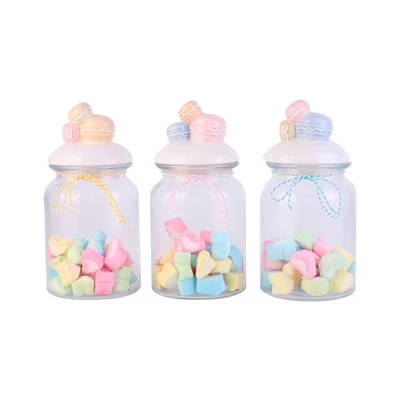 Gambar Informa Stoples Kaca Macaroon 900 ml Set 3 pcs Transparan - Putih