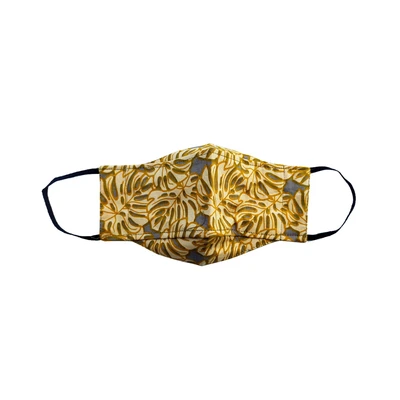 Gambar Pendopo Masker Batik 3D Motif Monstera - Kuning
