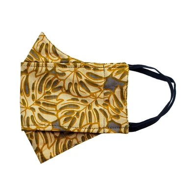 Gambar Pendopo Masker Batik 3D Motif Monstera - Kuning
