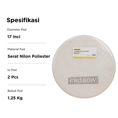 Gambar Krisbow Sabut Pembersih 43 cm Set 2 pcs - Putih