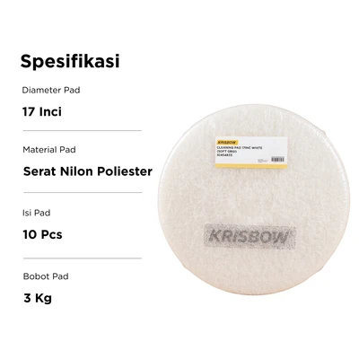 Gambar Krisbow Sabut Pembersih 44 cm Set 10 pcs - Putih
