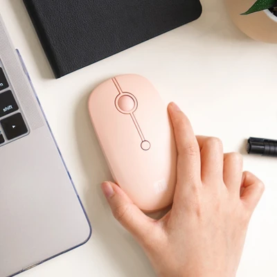 Gambar Ataru Mouse Wireless - Pink Muda