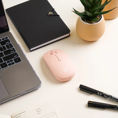 Gambar Ataru Mouse Wireless - Pink Muda