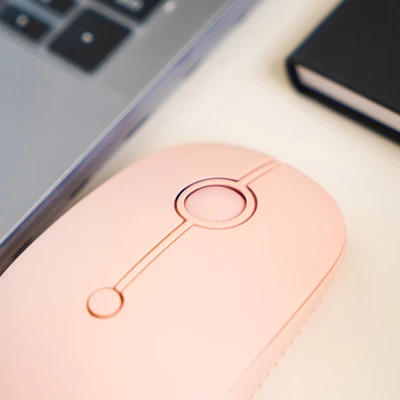 Gambar Ataru Mouse Wireless - Pink Muda