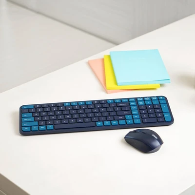 Gambar Ataru Wireless Keyboard K902 & Mouse M31 - Biru