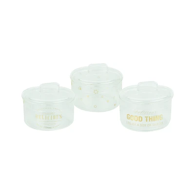 Gambar Informa Kalino Stoples Kaca Susun 430 ml Set 3 pcs Transparan