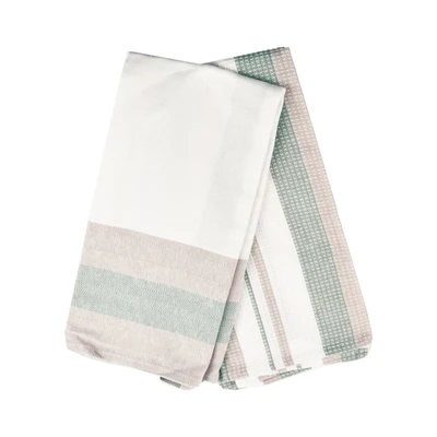 Gambar Informa Kain Lap Dapur Stripe Set 2 pcs - Krem/Hijau