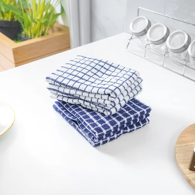 Gambar Informa Kain Lap Dapur Check Pattern Set 6 pcs - Biru