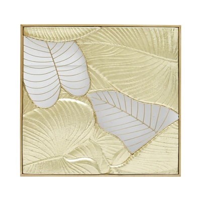 Gambar Informa Hiasan Dinding Multi Leaves Besi 56.5x56.5 cm - Gold