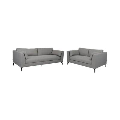 Gambar Nordia Idaho Set Sofa Fabric 2 & 3 Seater - Abu-Abu