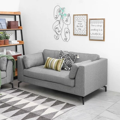 Gambar Nordia Idaho Set Sofa Fabric 2 & 3 Seater - Abu-Abu