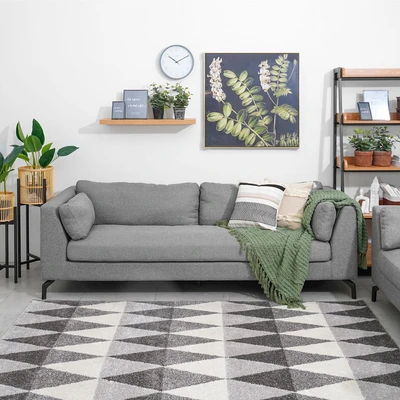 Gambar Nordia Idaho Set Sofa Fabric 2 & 3 Seater - Abu-Abu