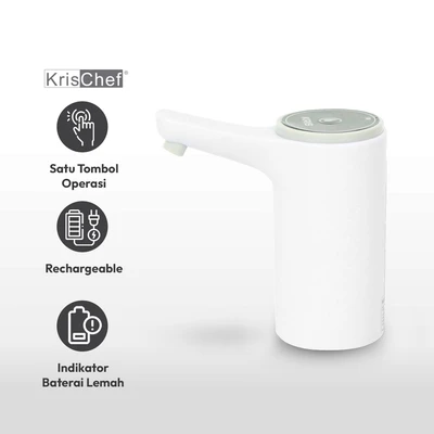 Gambar Krischef Pompa Air Galon Rechargeable - Putih