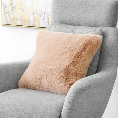 Gambar Informa Bantal Sofa Frosty Faux Fur 45x45 cm - Cokelat