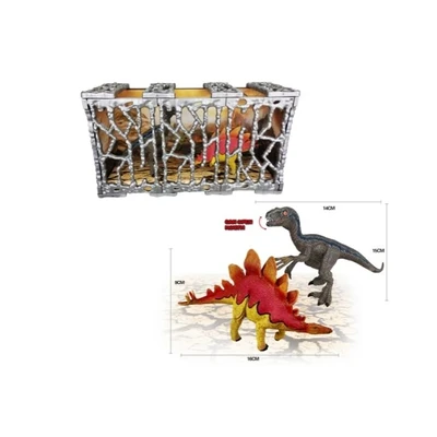 Gambar Kiddy Star Figure Stegosaurus & Velocisaurus Dengan Kandang