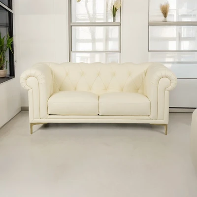 Gambar Domicil Bach Three Sofa Kulit 2 Seater - Putih