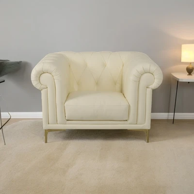 Gambar Domicil Bach Three Sofa Kulit 1 Seater - Putih