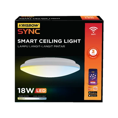 Gambar Krisbow Sync Smart Lampu Langit-Langit WiFi 18 Watt