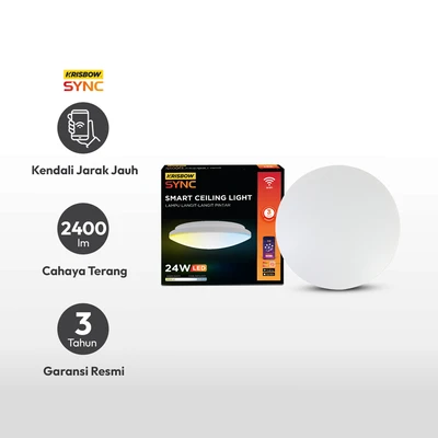 Gambar Krisbow Sync Smart Lampu Langit-langit Wifi 24 Watt