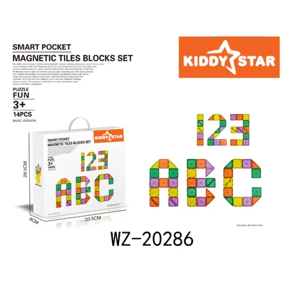 Gambar Kiddy Star Set 14 Pcs Magnetic Tiles Blocks