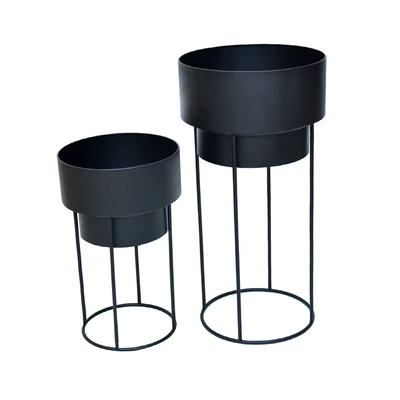 Gambar Informa Pot Tanaman Dengan Stand 75.5 cm Set 2 pcs - Hitam