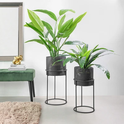 Gambar Informa Pot Dengan Stand 30x30x63 cm Set 2 pcs - Hitam