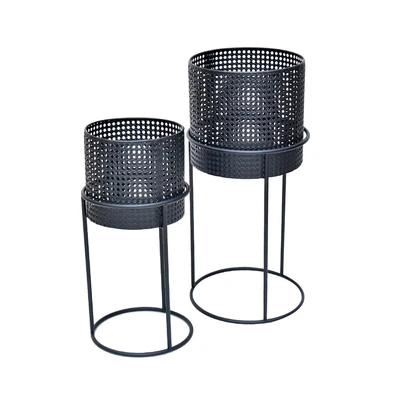 Gambar Informa Pot Dengan Stand 30x30x63 cm Set 2 pcs - Hitam