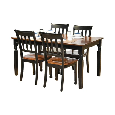 Ashley Owingsville Set Meja Makan Kursi Cokelat