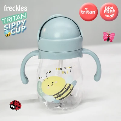 Gambar Okiedog Freckles Botol Minum Anak Tritan Sippy Bee - Biru