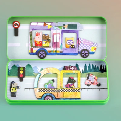 Gambar Mieredu Puzzle Travel Magnetic Box Cars