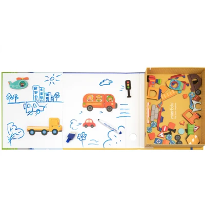 Gambar Mieredu Puzzle Magnetic Art Case Vehicles