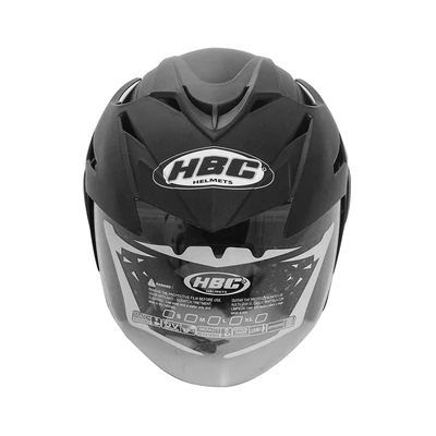 Gambar Hbc Nozz Helm Half Face Motor Doff - Hitam