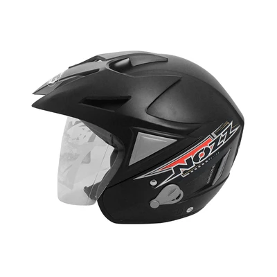 Gambar Hbc Nozz Helm Half Face Motor Doff - Hitam