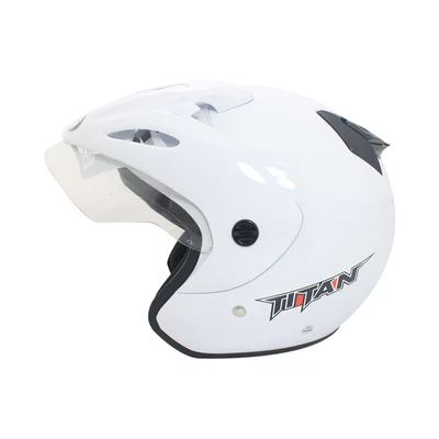 Gambar Hbc Titan Helm Half Face Motor Gloss - Putih