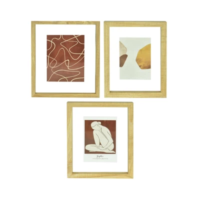 Gambar Informa Bingkai Foto MDF Mix Size Set 3 Pcs - Cokelat Muda