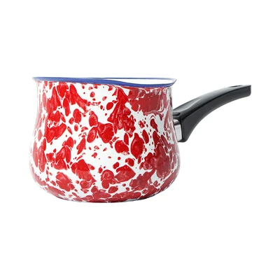 Gambar Kichero Ejiri Panci Susu Enamel Swirl - Merah