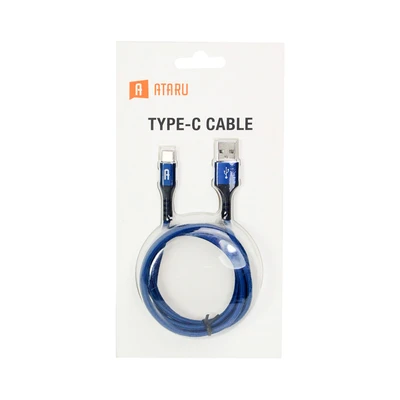 Gambar Ataru Kabel Charger Braided Usb To Type C - Biru