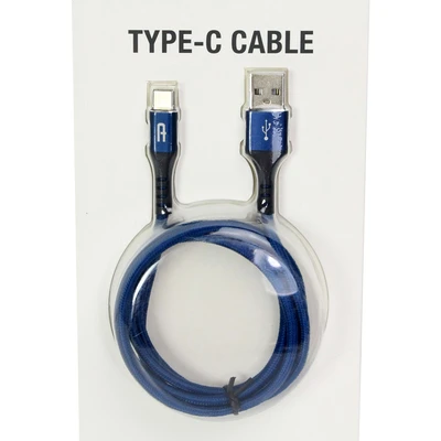 Gambar Ataru Kabel Charger Braided Usb To Type C - Biru