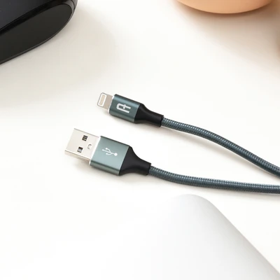 Gambar Ataru Kabel Charger Lightning Braided - Biru